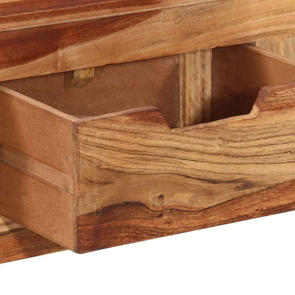 Wooden Console Table Brown 110x35x75 cm Solid Acacia 3 Drawer