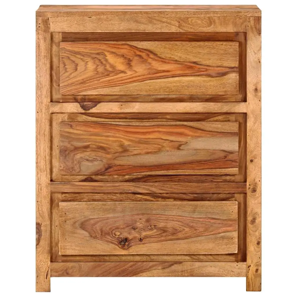 Drawer Cabinet Brown 60x33x75 cm Solid Wood Acacia 3 Drawers