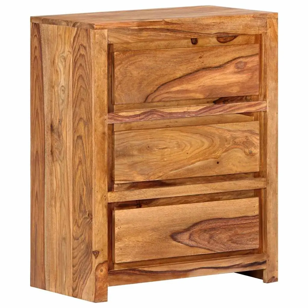 Drawer Cabinet Brown 60x33x75 cm Solid Wood Acacia 3 Drawers