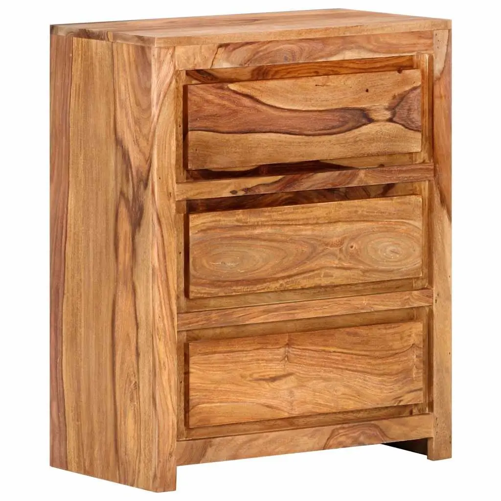 Drawer Cabinet Brown 60x33x75 cm Solid Wood Acacia 3 Drawers