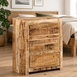 Compact and Functional 3 Drawer Solid Wood Cabinet