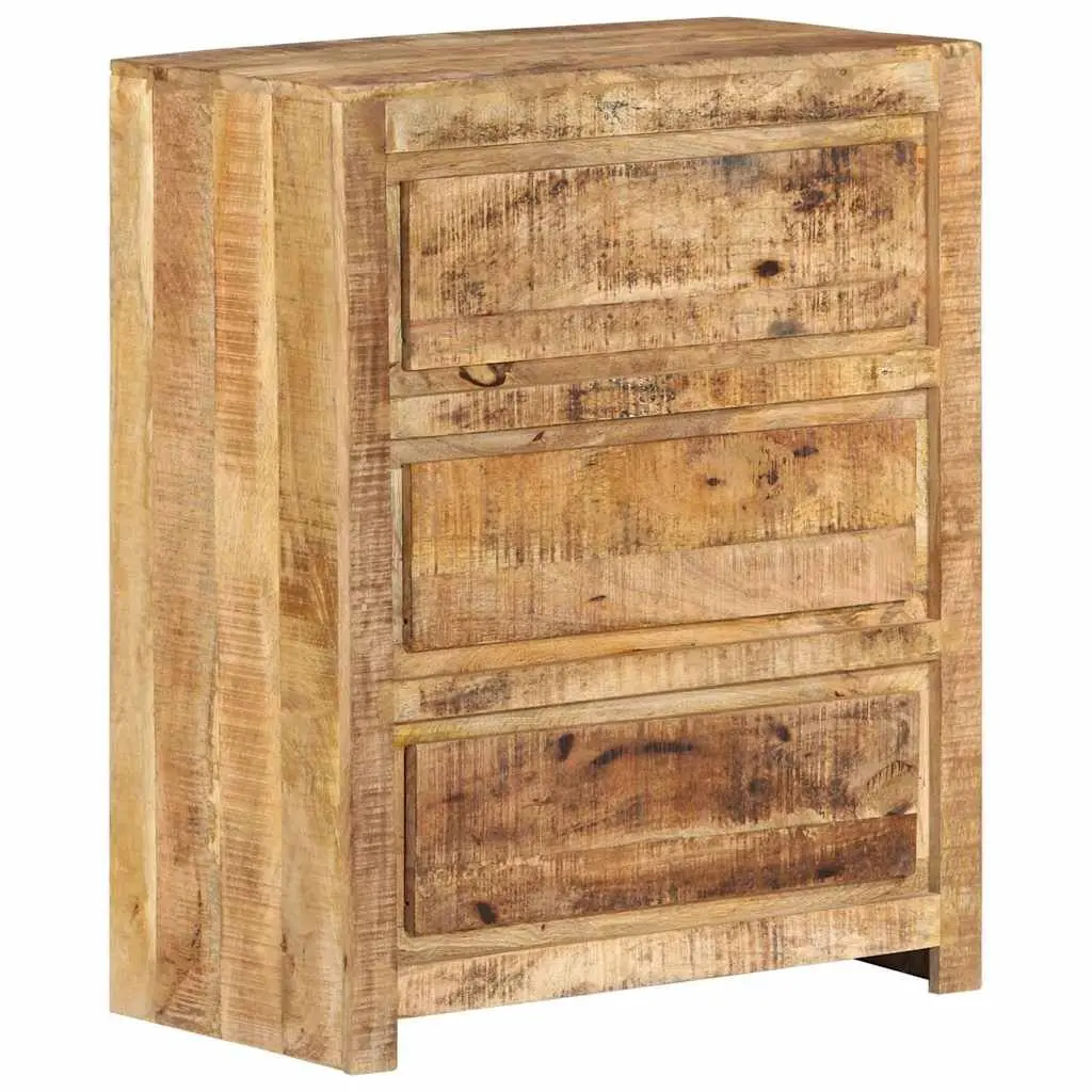 Drawer Cabinet Brown 60x33x75 cm Solid Wood Mango 3 Drawers Storage Chest