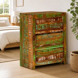 Drawer Cabinet in Solid Reclaimed Wood - Compact and Durable