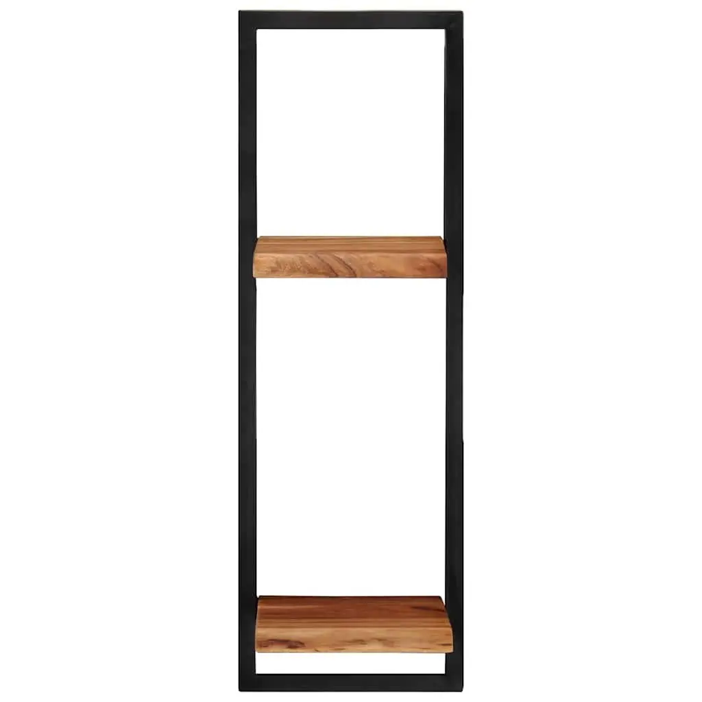 Wall Shelves Brown 2 Piece Floating Wooden Storage Display Shelving