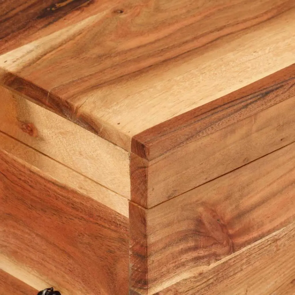 Storage Chest Solid Wood Acacia 39x28x31cm Brown Wooden Storage Box Bedroom