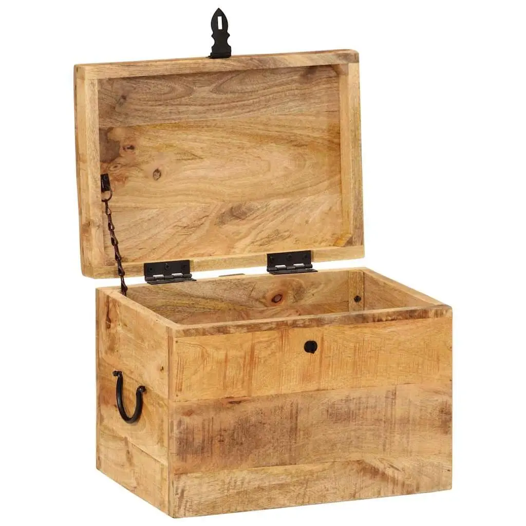 Storage Chest Brown Solid Wood 39x28x31cm Antique Style Mango Wood Cabinet