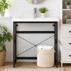 Compact Black Bathroom Frame for Essentials