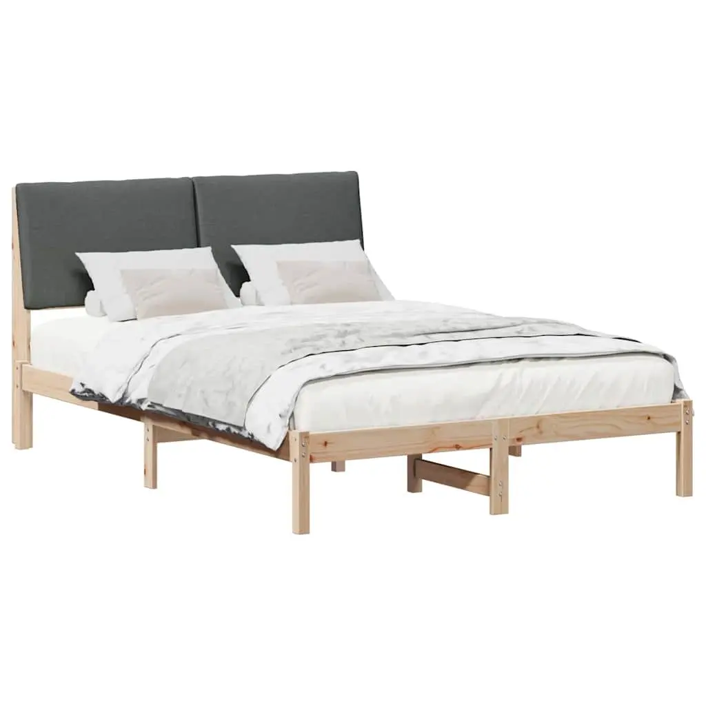 Bed Frame 150 x 200 cm with Headboard Modern Bedroom Furniture Solid Pine Wood