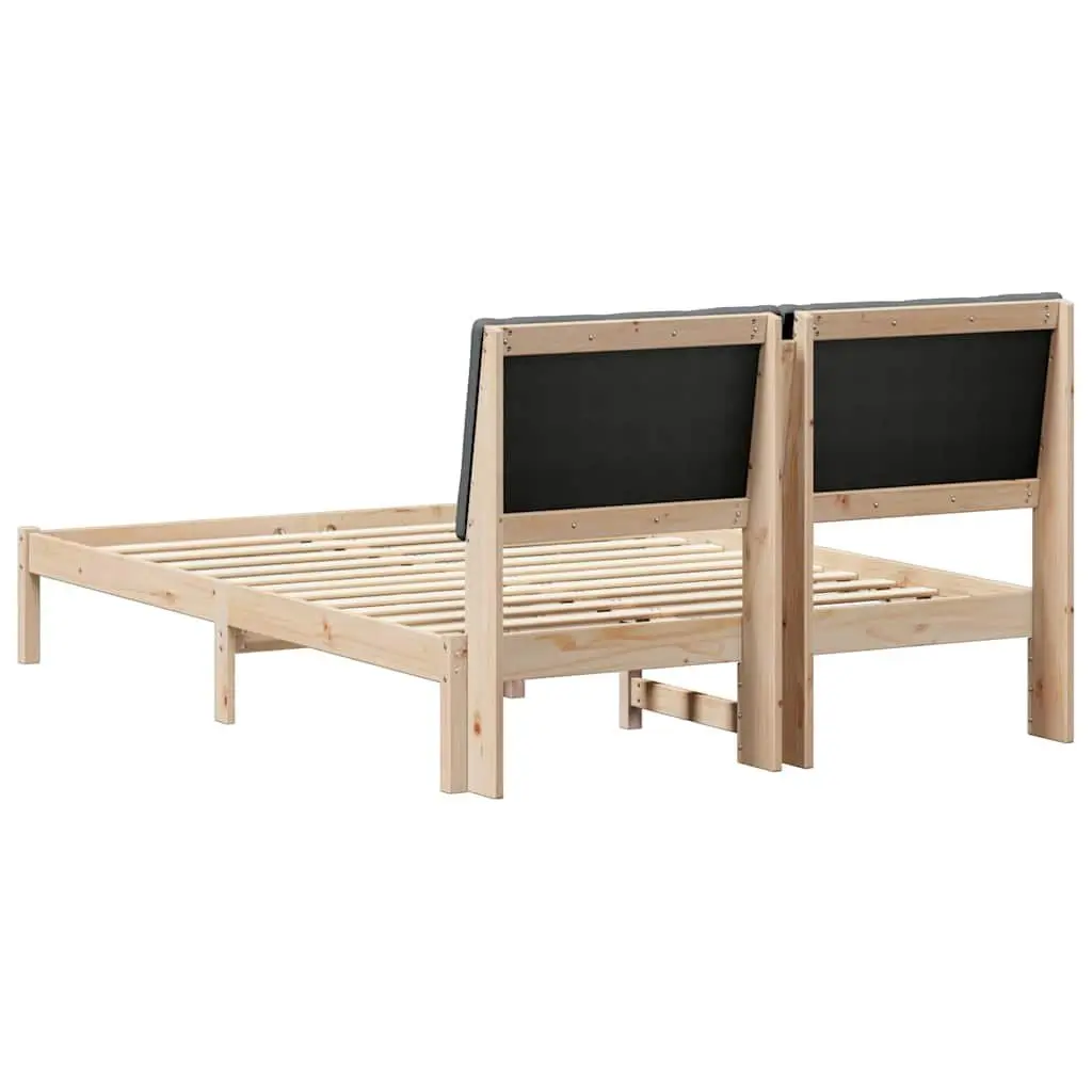 Bed Frame 150 x 200 cm with Headboard Modern Bedroom Furniture Solid Pine Wood
