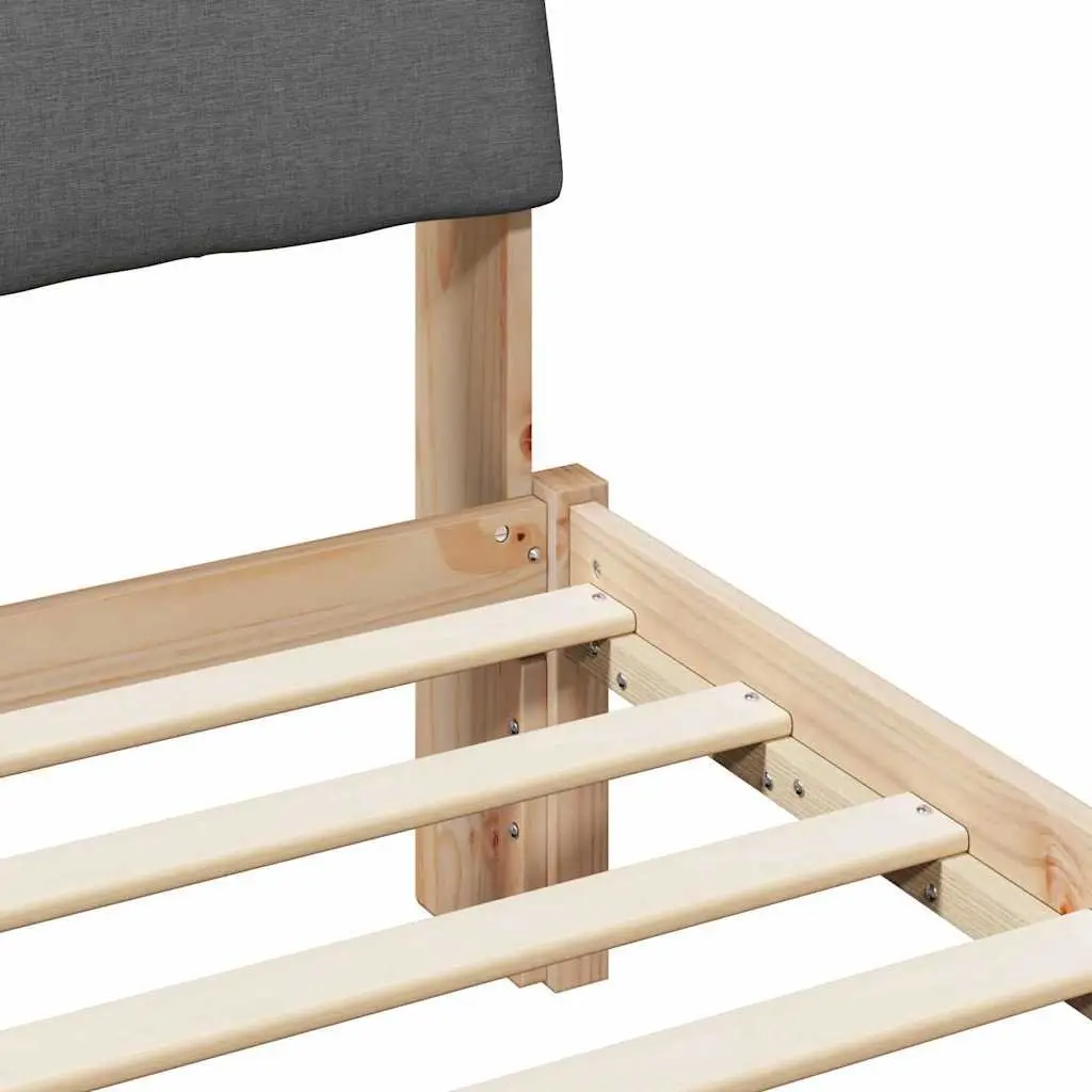 Bed Frame 150 x 200 cm with Headboard Modern Bedroom Furniture Solid Pine Wood