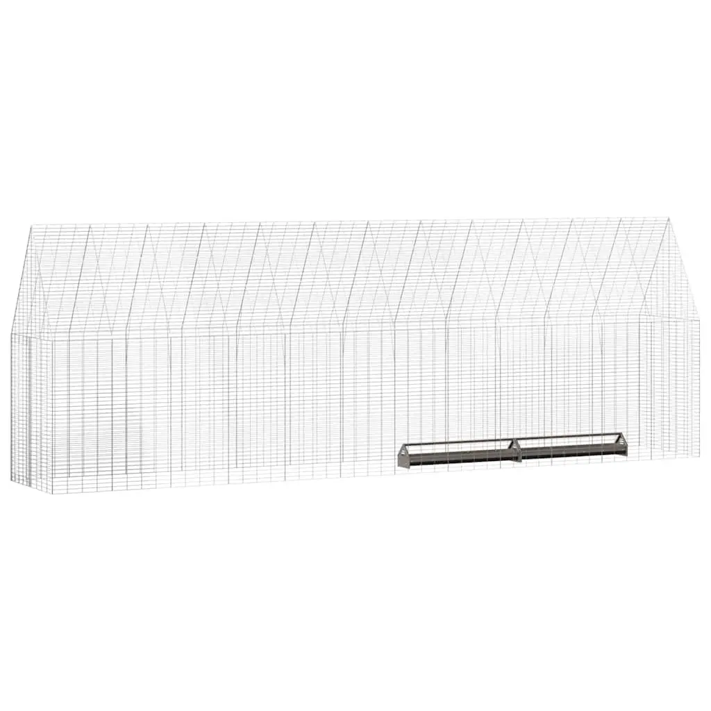 Chicken Cage Silver 2 pcs Outdoor Small Animal Hutch Rabbit Guinea Pig Habitat Run