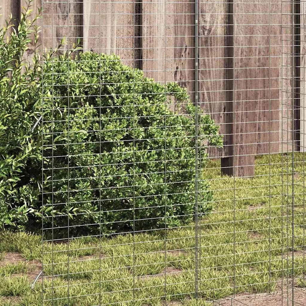 Chicken Cage Silver 2 pcs Outdoor Small Animal Hutch Rabbit Guinea Pig Habitat Run