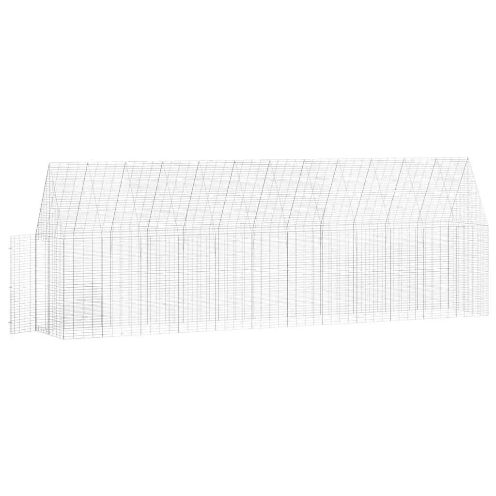 Chicken Cage Silver 2 pcs Outdoor Small Animal Hutch Rabbit Guinea Pig Habitat Run