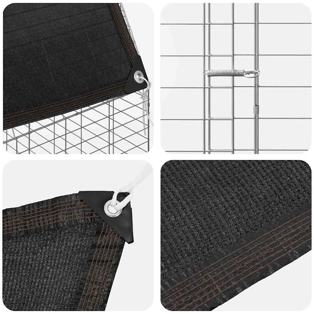 Small Animal Outdoor Cage Habitat 2 pcs Silver Galvanised Steel Guinea Pig
