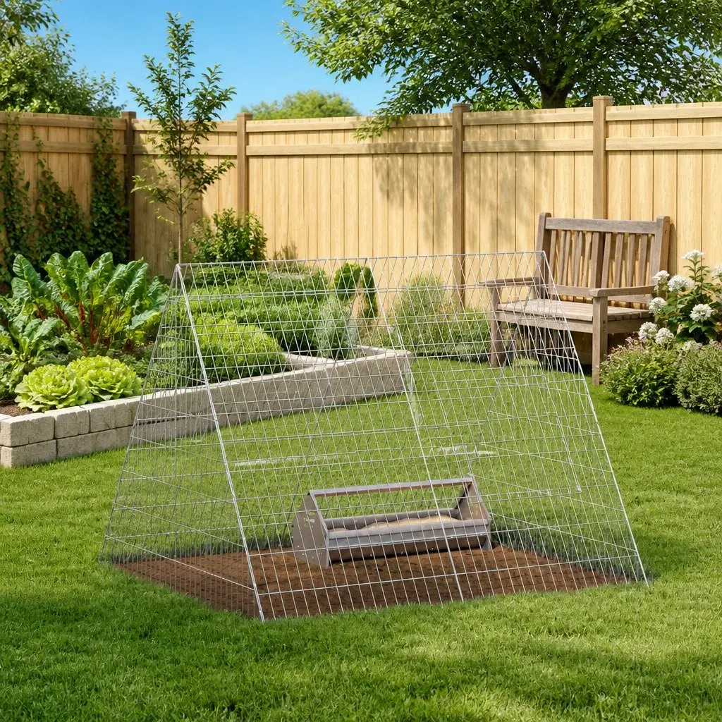 Chicken Cage Silver 110x100x85cm Galvanised Steel Outdoor Poultry Coop Garden