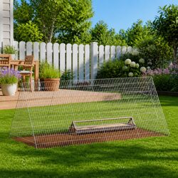 Chicken Cage Silver 215x100x85cm Galvanised Steel Outdoor Garden Poultry Pen