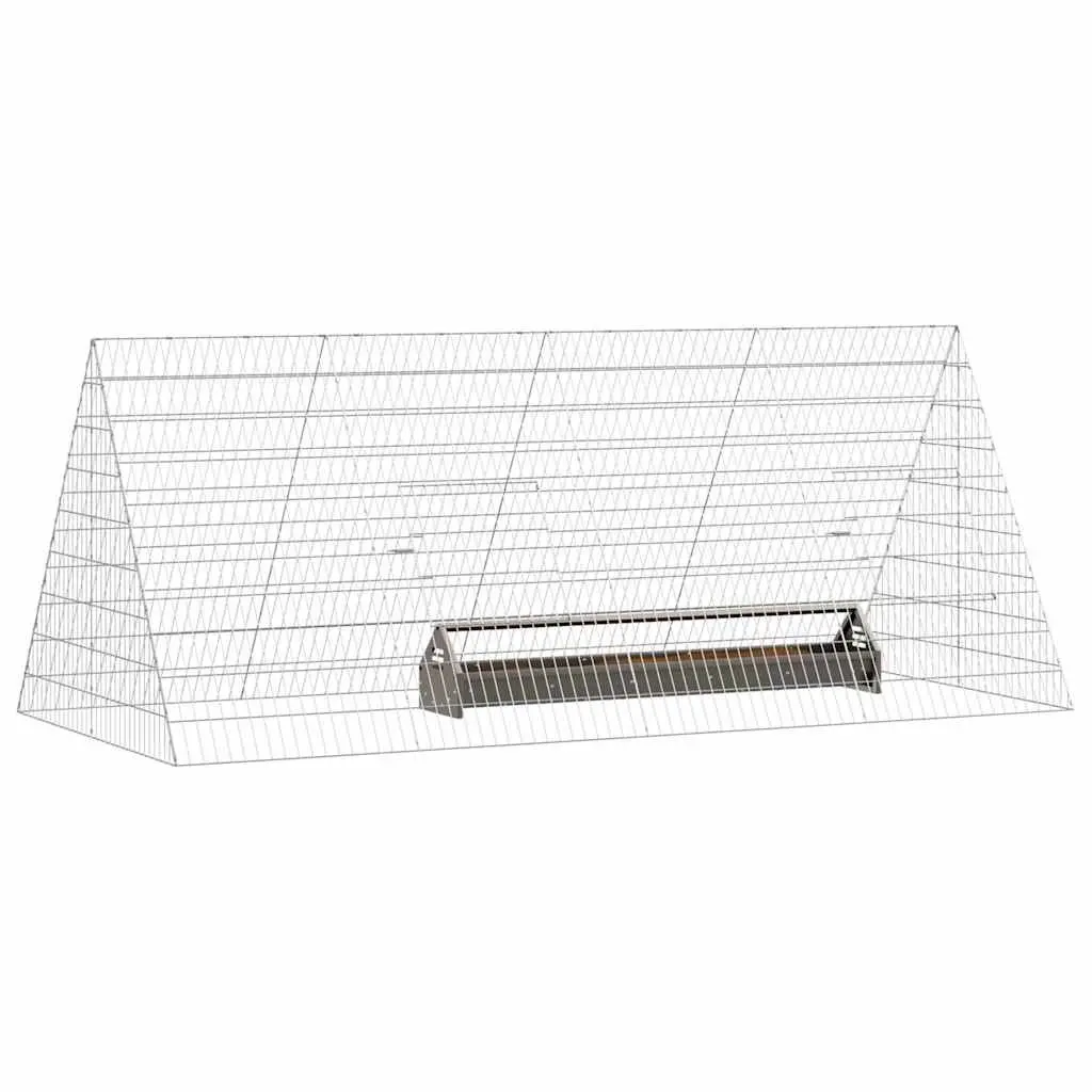 Chicken Cage Silver 215x100x85cm Galvanised Steel Outdoor Garden Poultry Pen