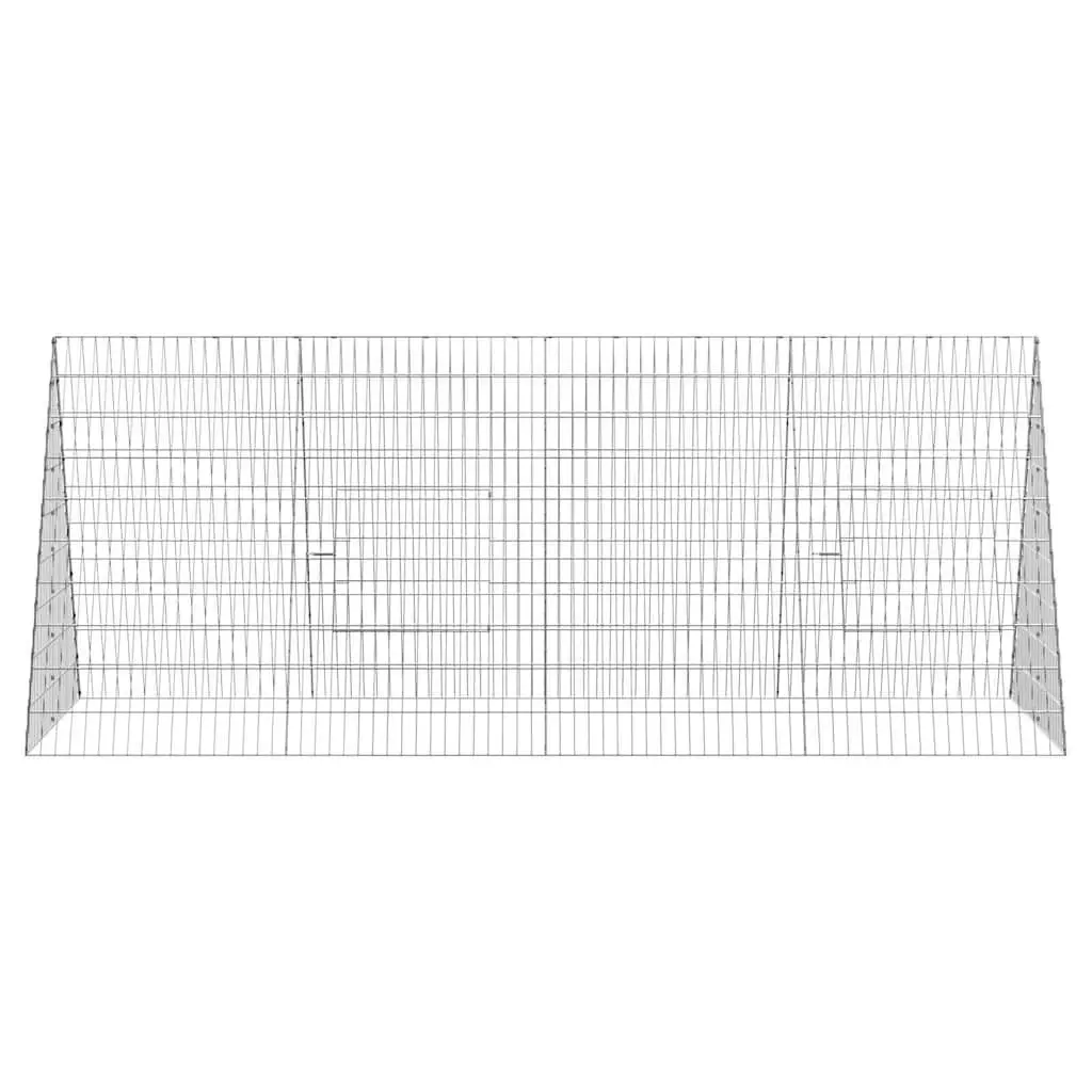Chicken Cage Silver 215x100x85cm Galvanised Steel Outdoor Garden Poultry Pen