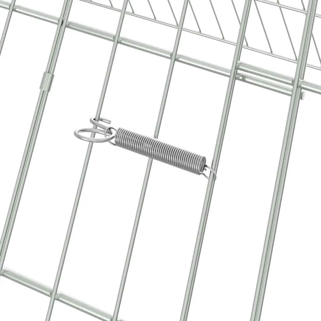 Chicken Cage Silver 215x100x85cm Galvanised Steel Outdoor Garden Poultry Pen