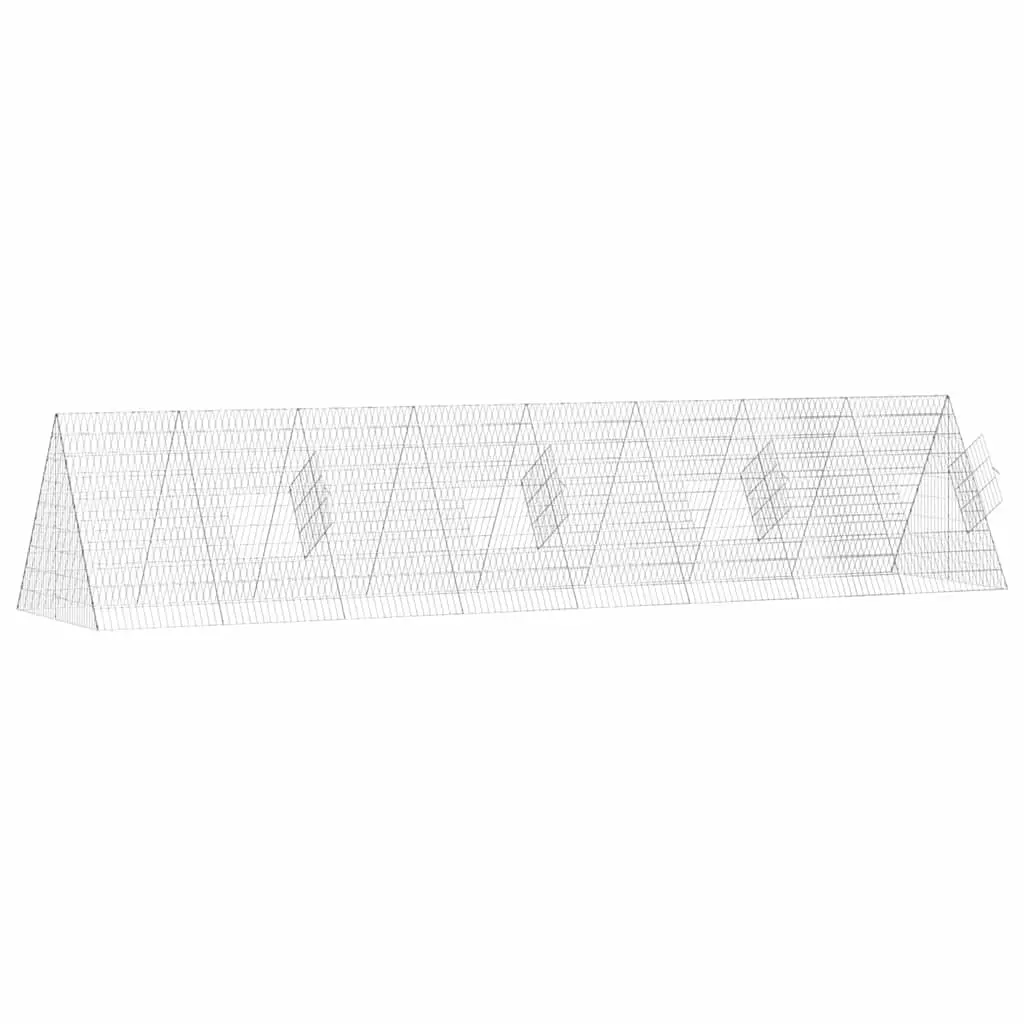 Chicken Cage Silver 430 x 100 x 85 cm Galvanised Steel Outdoor Poultry Housing