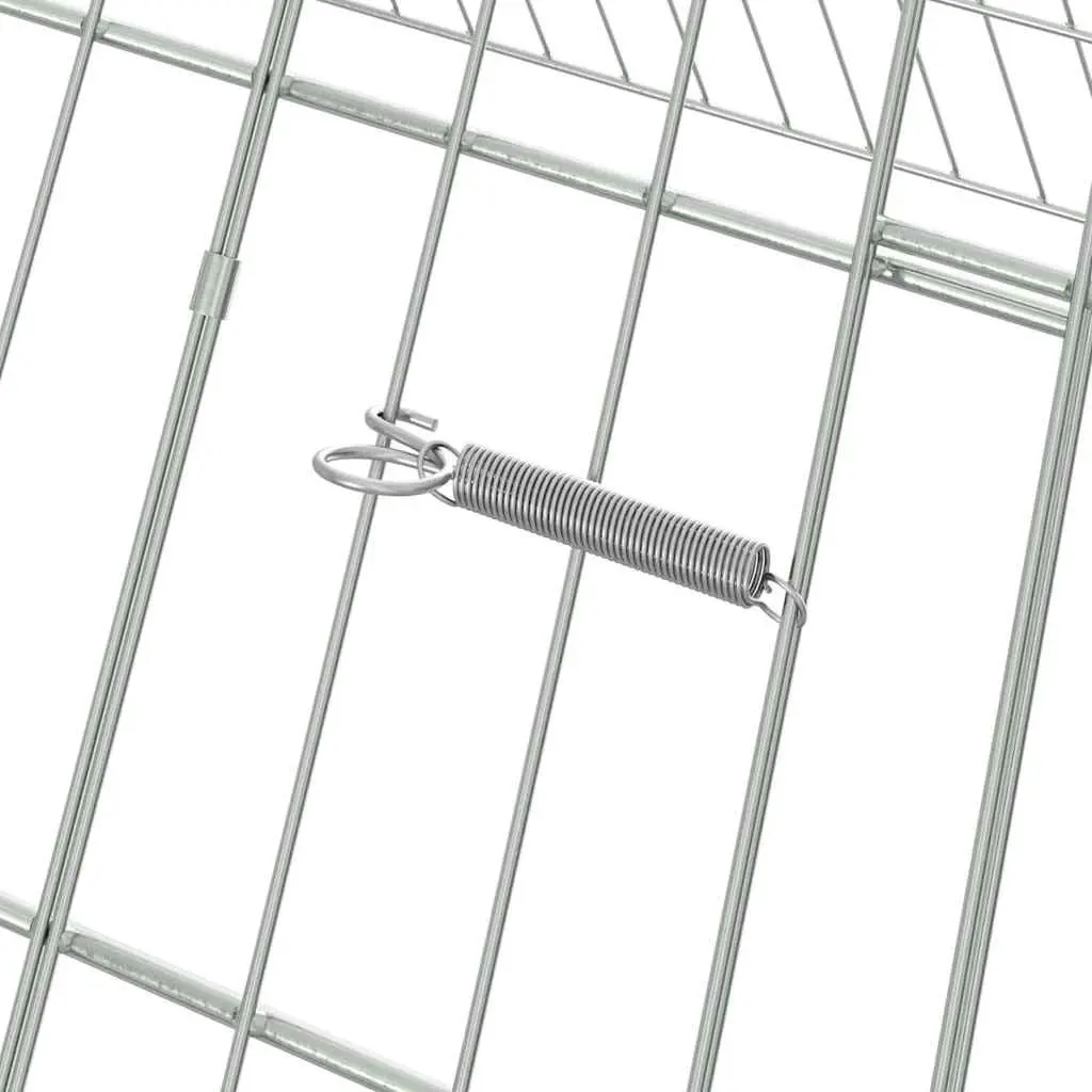 Chicken Cage Silver 430 x 100 x 85 cm Galvanised Steel Outdoor Poultry Housing