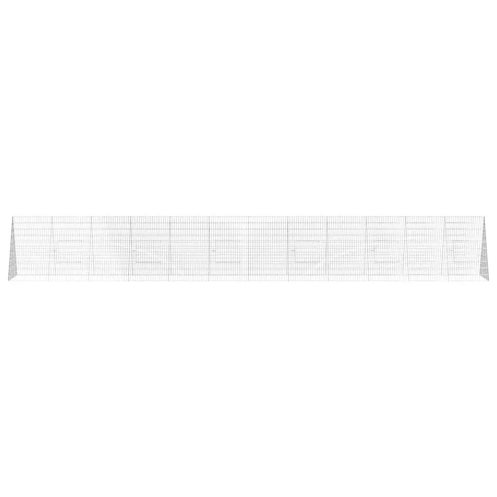 Chicken Cage Silver 650 x 100 x 85 cm Galvanised Steel Outdoor Poultry Run