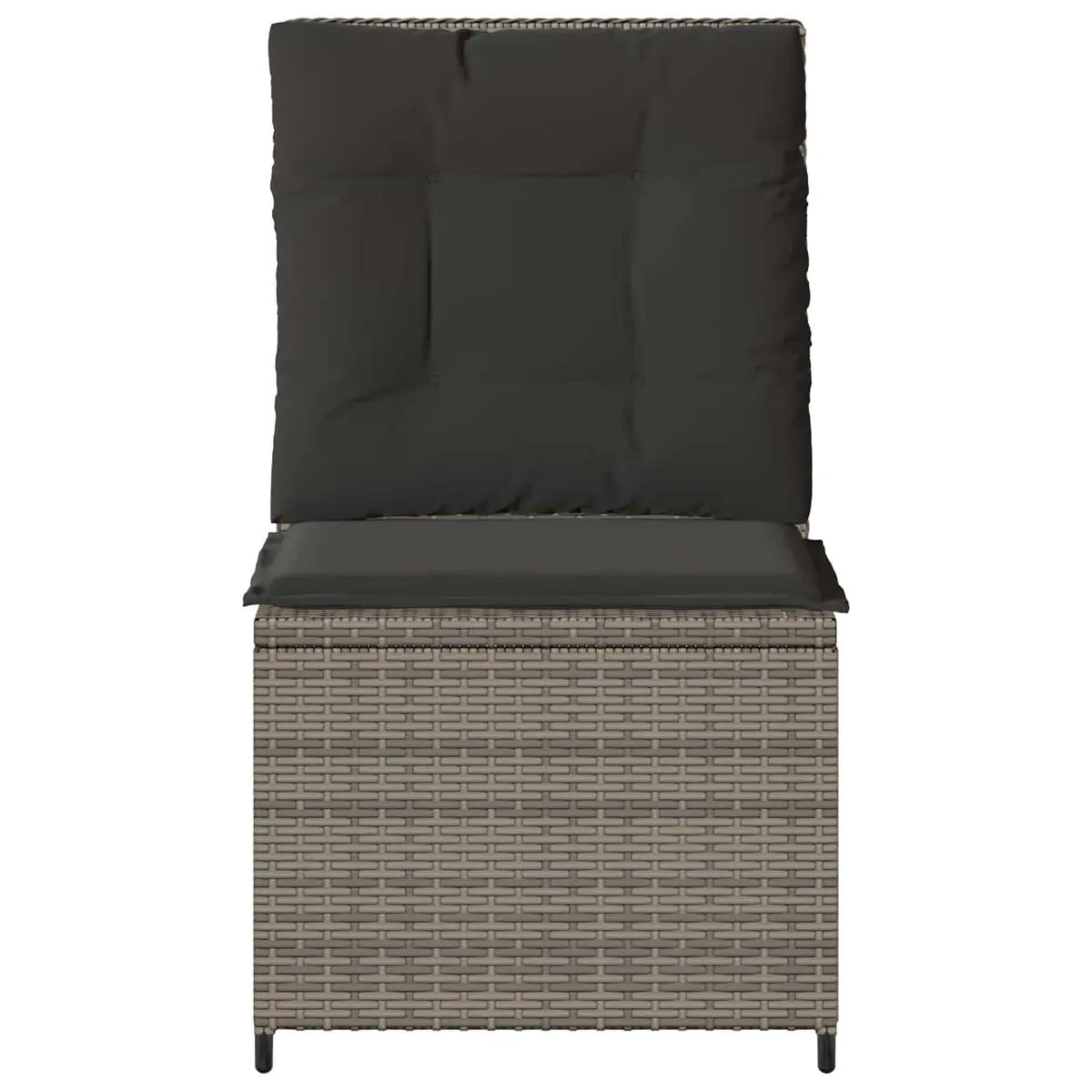 Garden Sofa Grey Poly Rattan Reclining Outdoor Lounge Patio Furniture Seat