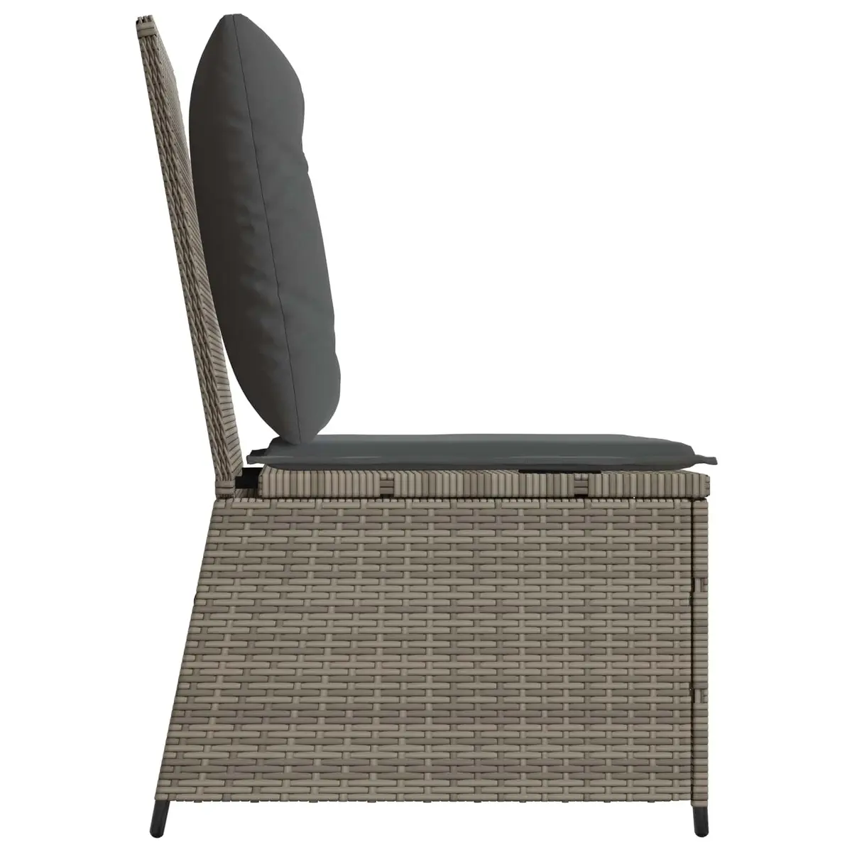 Garden Sofa Grey Poly Rattan Reclining Outdoor Lounge Patio Furniture Seat