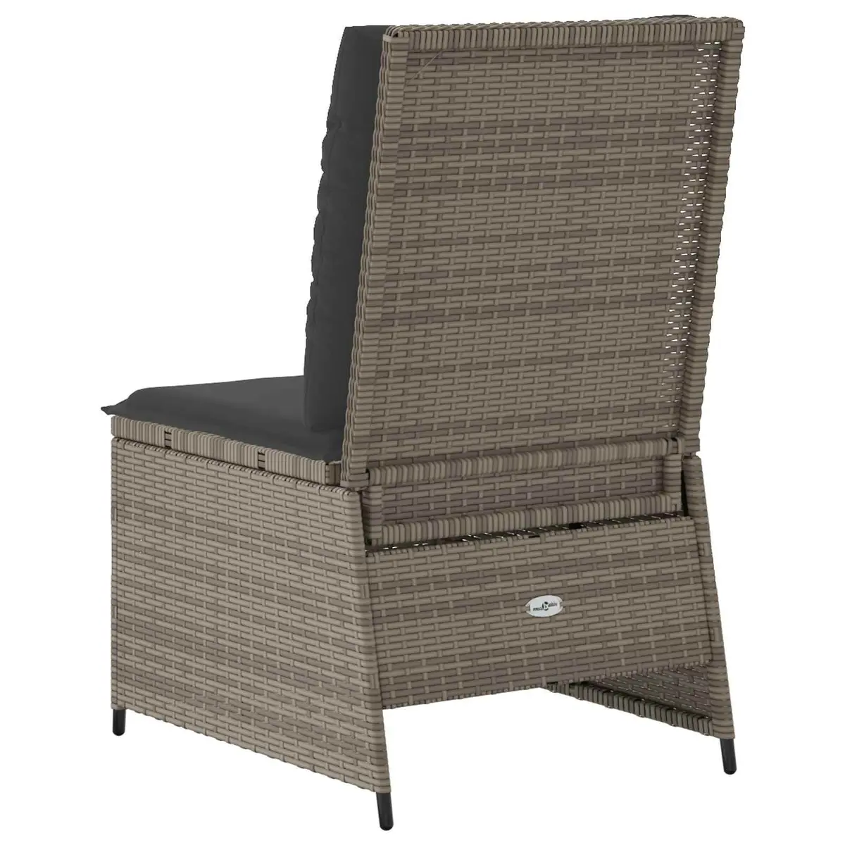 Garden Sofa Grey Poly Rattan Reclining Outdoor Lounge Patio Furniture Seat