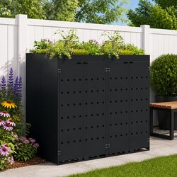 Compact and Effective Black Wheelie Bin Storage Unit