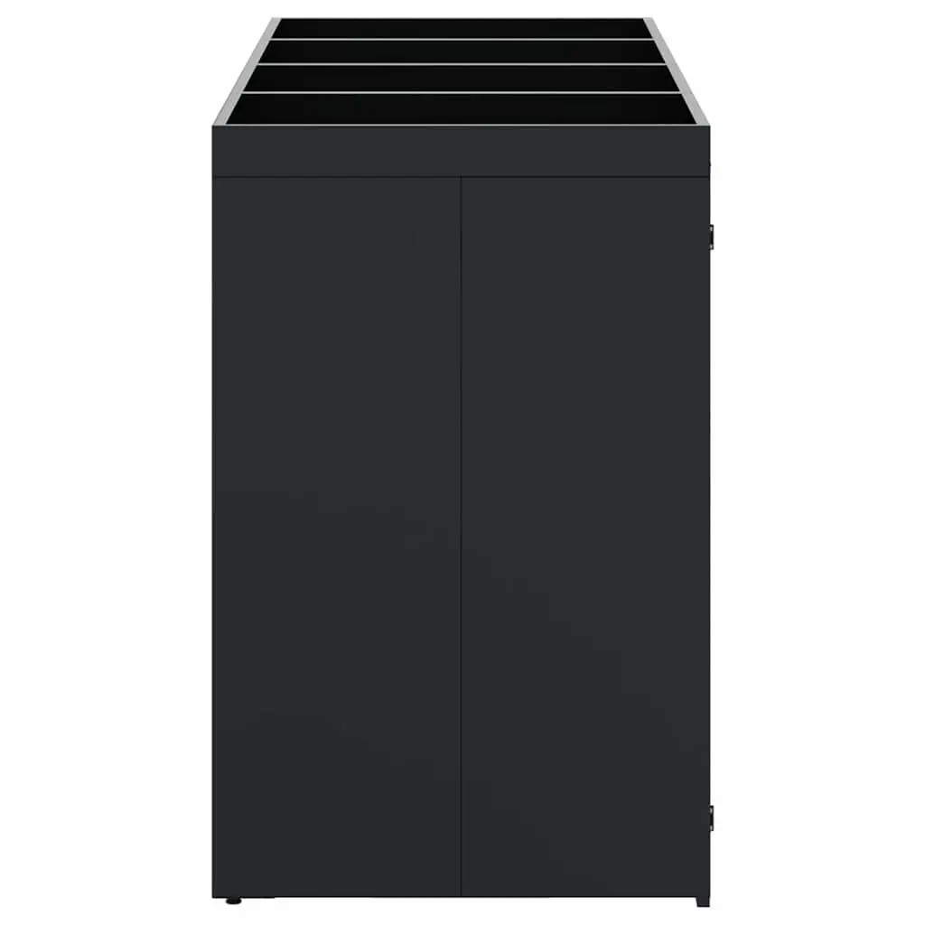 Wheelie Bin Storage Black 272 x 77.5 x 121.5 cm Outdoor Garden Planter Roof