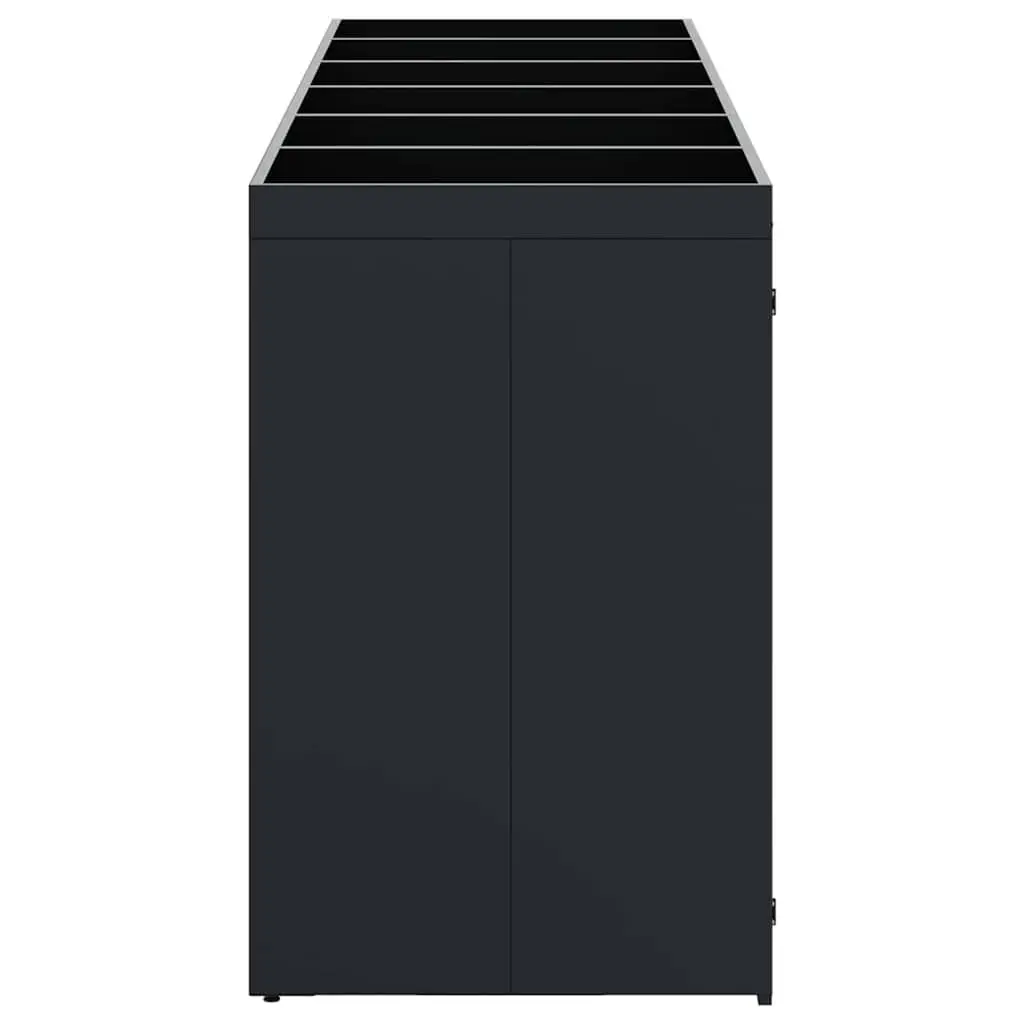 Wheelie Bin Storage for 6 Bins Black Outdoor Garden Waste Container Enclosure