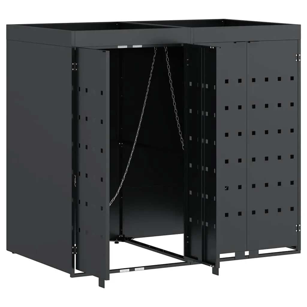 Wheelie Bin Storage Enclosure Anthracite 2 Bins Planter Roof Outdoor Waste Container