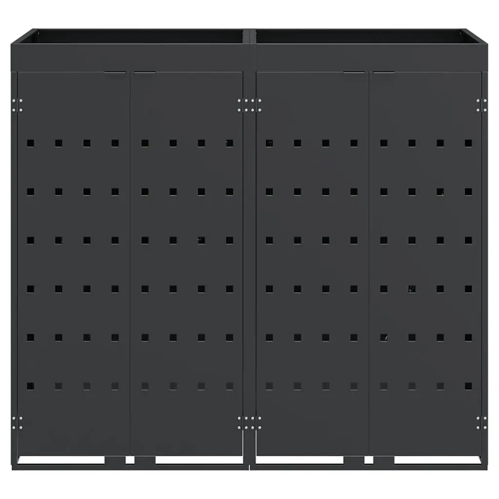 Wheelie Bin Storage Enclosure Anthracite 2 Bins Planter Roof Outdoor Waste Container