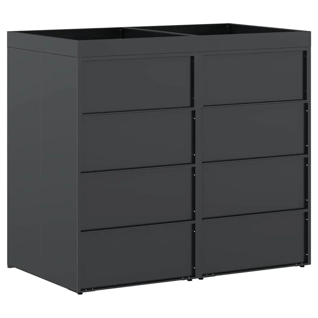 Wheelie Bin Storage Enclosure Anthracite 2 Bins Planter Roof Outdoor Waste Container