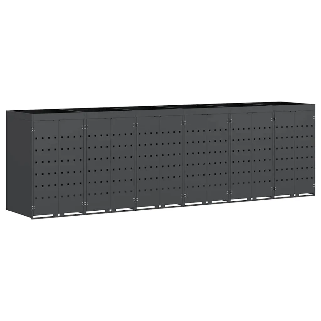 Wheelie Bin Storage for 6 Bins Anthracite Garden Outdoor Waste Container