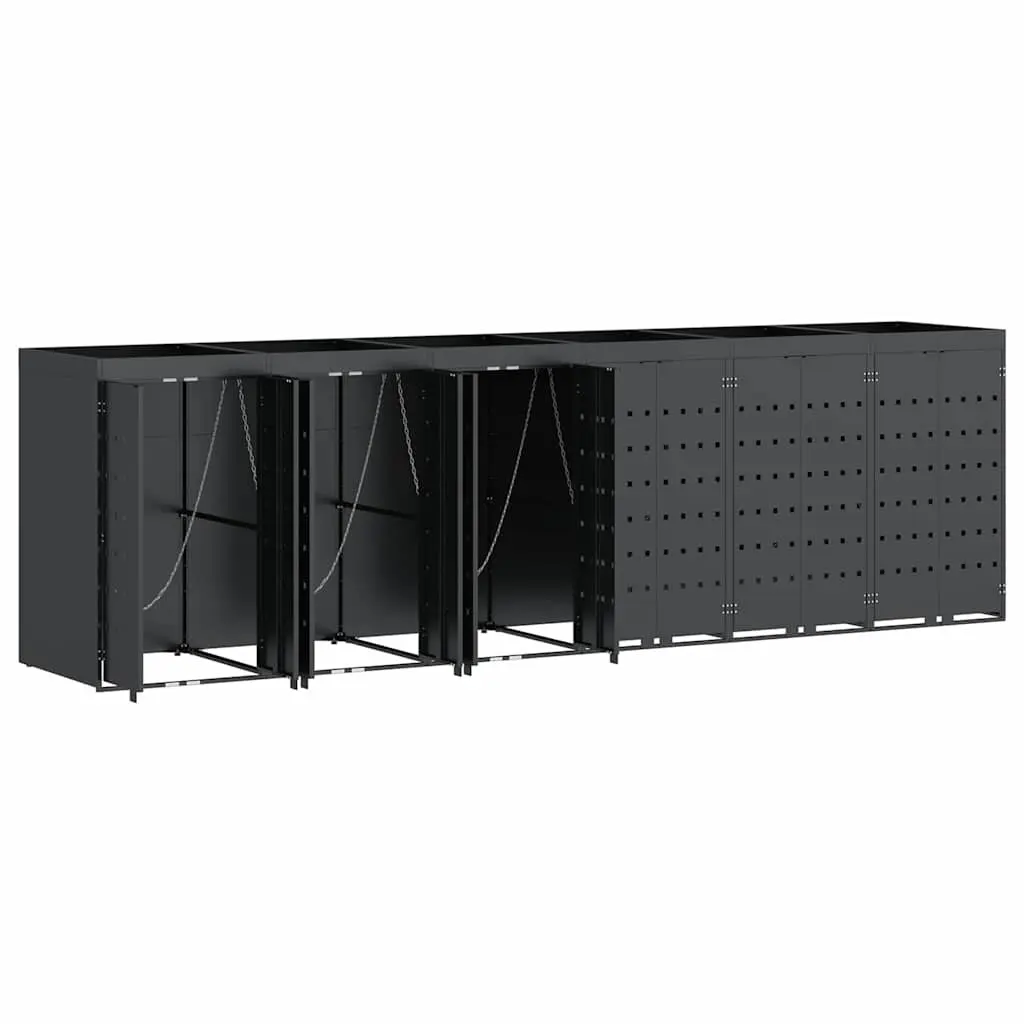 Wheelie Bin Storage for 6 Bins Anthracite Garden Outdoor Waste Container