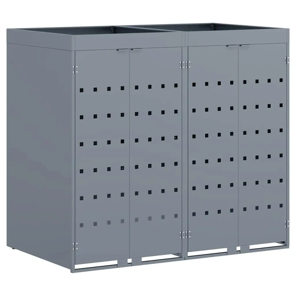 Wheelie Bin Storage Light Grey 2 Bins Planter Roof Weather Resistant