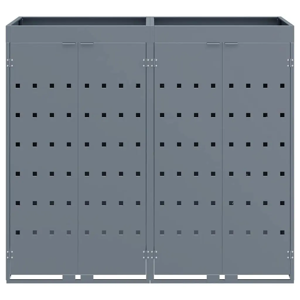 Wheelie Bin Storage Light Grey 2 Bins Planter Roof Weather Resistant