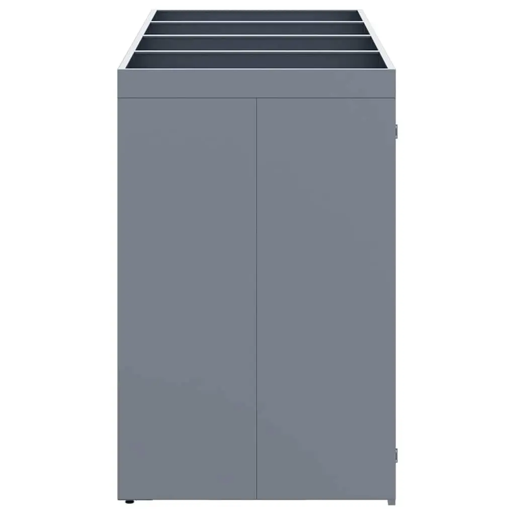 Wheelie Bin Storage Light Grey Outdoor Garden Waste Container Enclosure 4 Bins Planter Roof