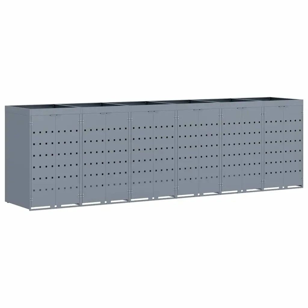 Wheelie Bin Storage Enclosure 6 Bins Light Grey Modern Garden Terrace Waste