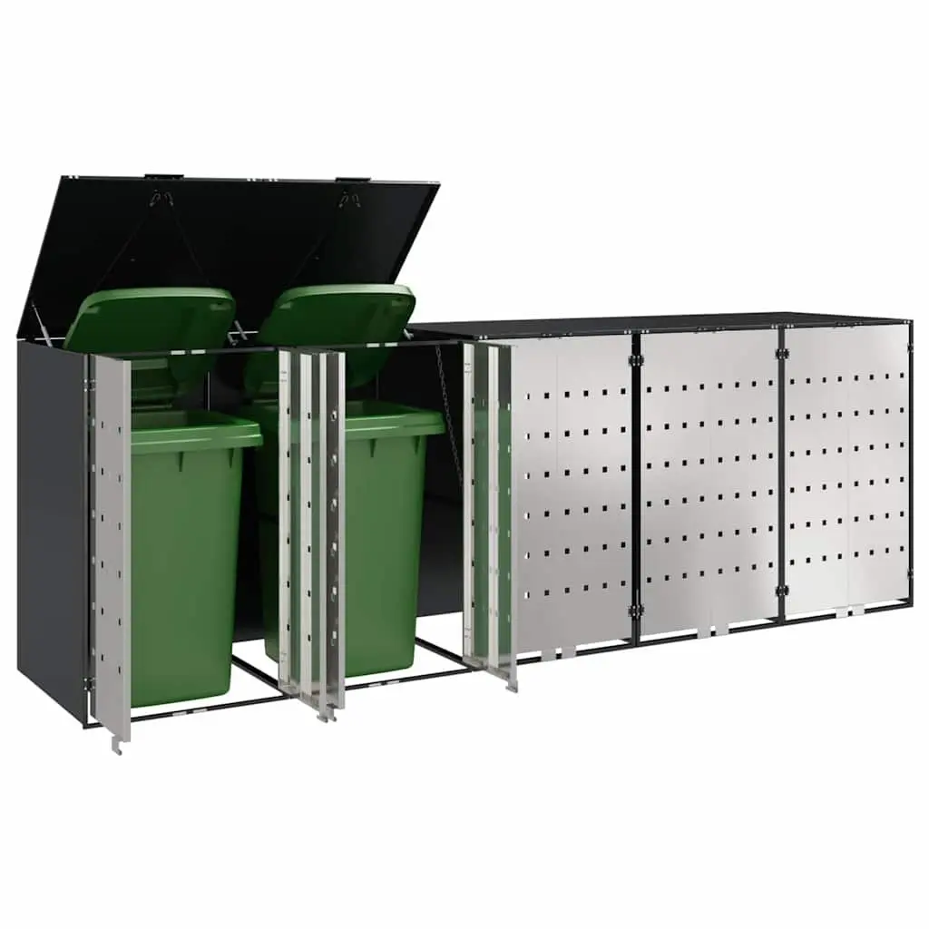 Wheelie Bin Storage for 3 Bins Anthracite Outdoor Waste Container Enclosure
