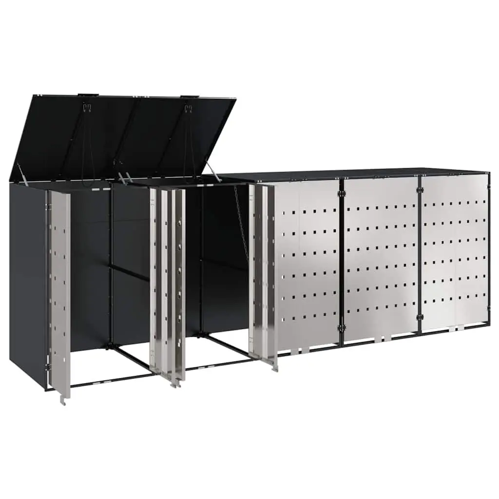 Wheelie Bin Storage for 3 Bins Anthracite Outdoor Waste Container Enclosure