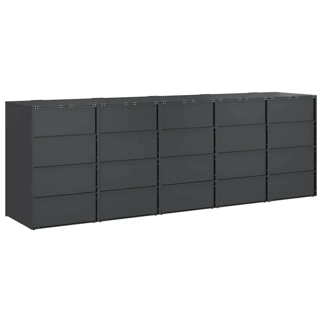 Wheelie Bin Storage for 3 Bins Anthracite Outdoor Waste Container Enclosure