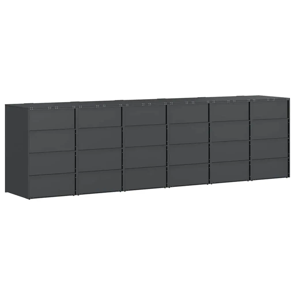 Wheelie Bin Storage Enclosure for 3 Bins Anthracite Modern Garden Waste