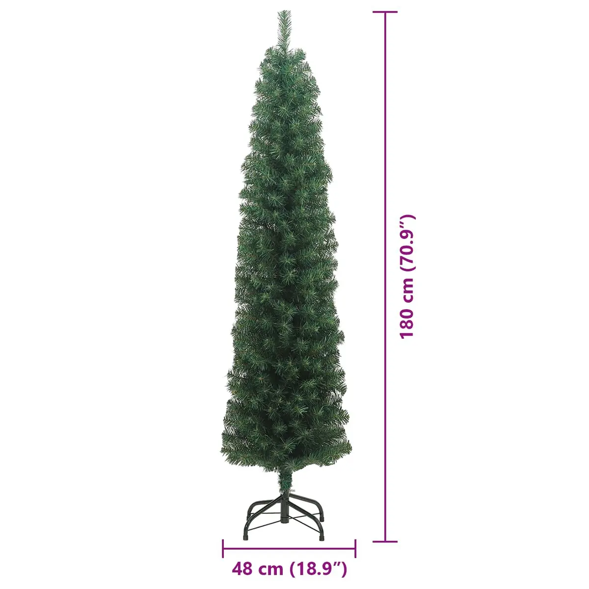 Artificial Christmas Tree Green 180cm Cone Shape 300 LED Lights