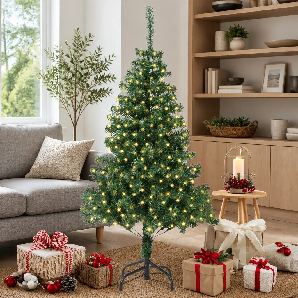 180cm Green Christmas Tree with 300 Bright LED Lights