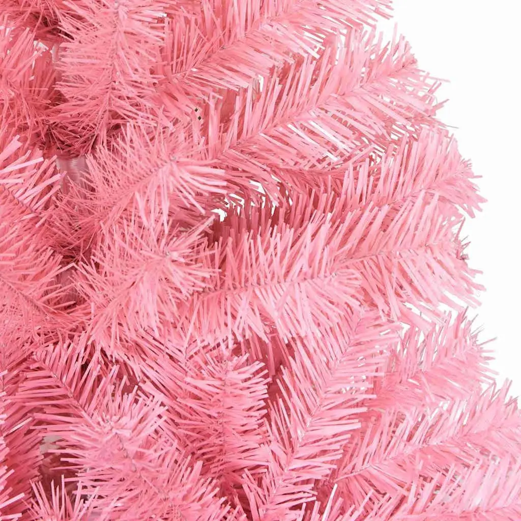 Pink Artificial Christmas Tree 180cm 300 LED Lights PVC Cone Design Indoor