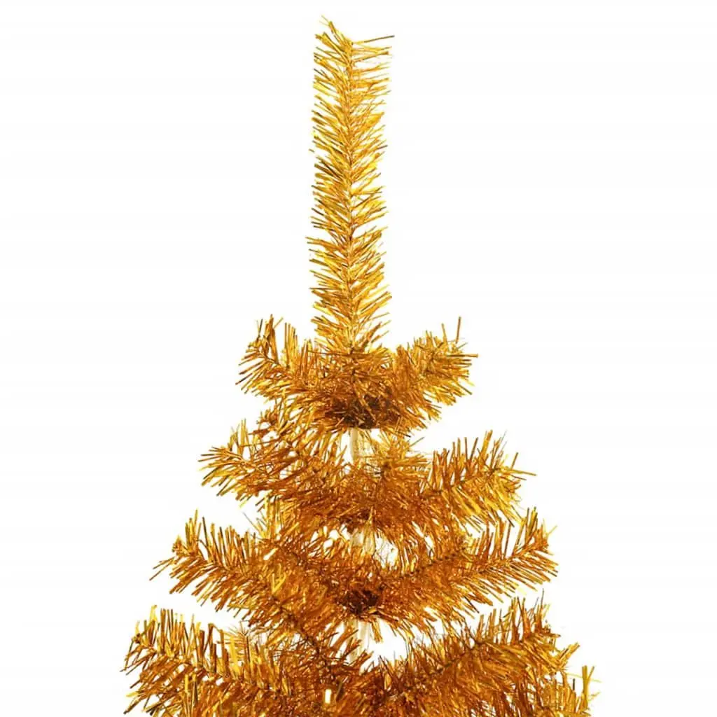 Artificial Christmas Tree Gold 180cm Cone Shape 300 LEDs Indoor Outdoor