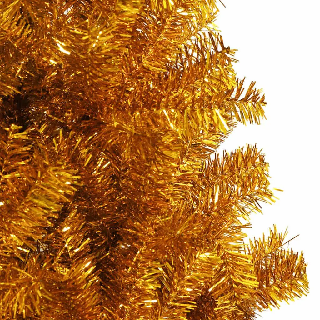 Artificial Christmas Tree Gold 180cm Cone Shape 300 LEDs Indoor Outdoor